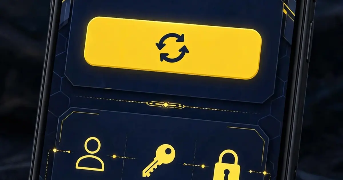 Smartphone showing an account linking screen with a dark gaming interface